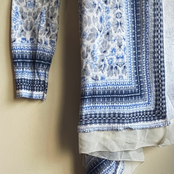 Lucky Brand Asymmetrical Open Front Cardigan Cotton Rayon blend Sz S - Picture 4 of 9